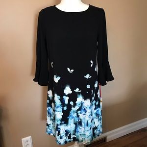 Elle Black and Blue Floral Dress